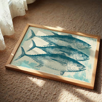 School of Tuna, Vintage Block Print