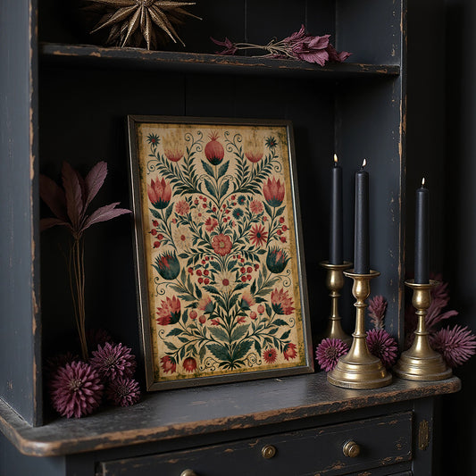 Pomegranate Folk Tapestry