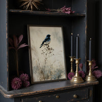 Bluebird on a Winter Branch
