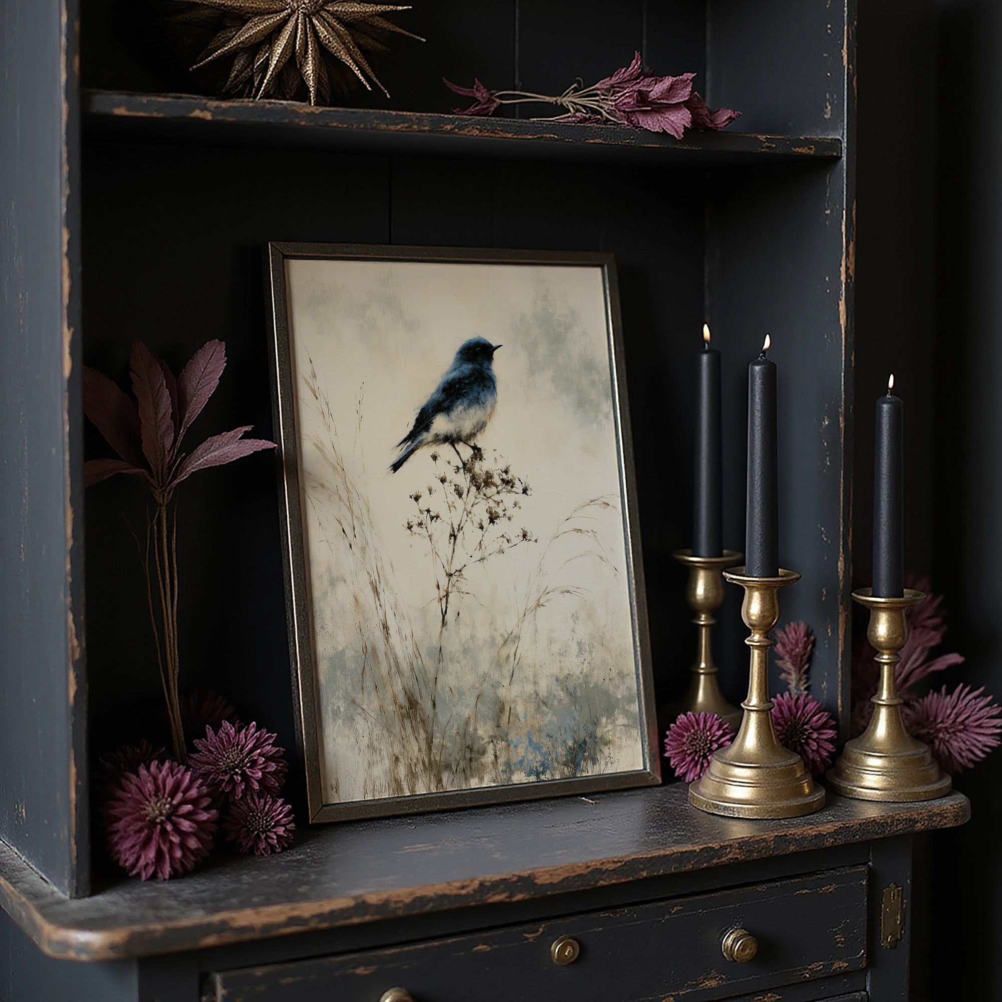Bluebird on a Winter Branch
