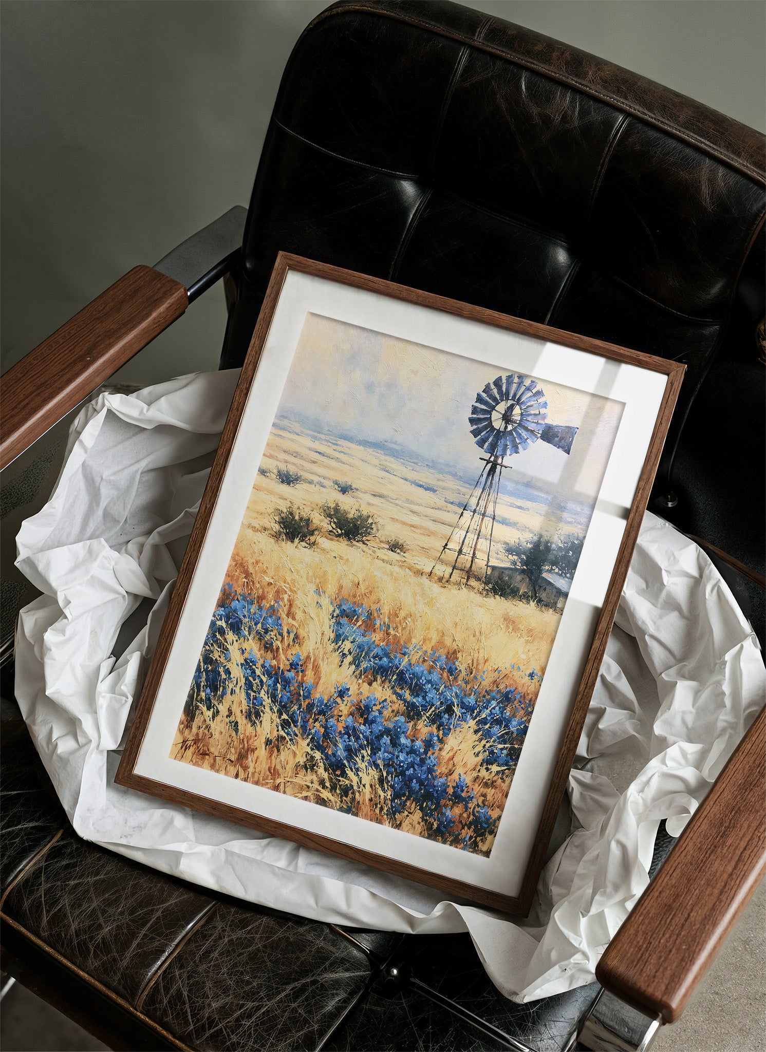 Windmill Above the Bluebonnets
