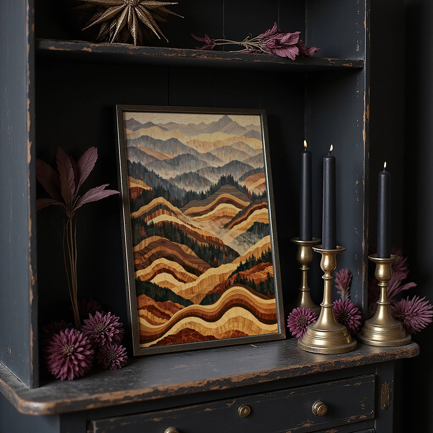 Rolling Foothills in Marquetry