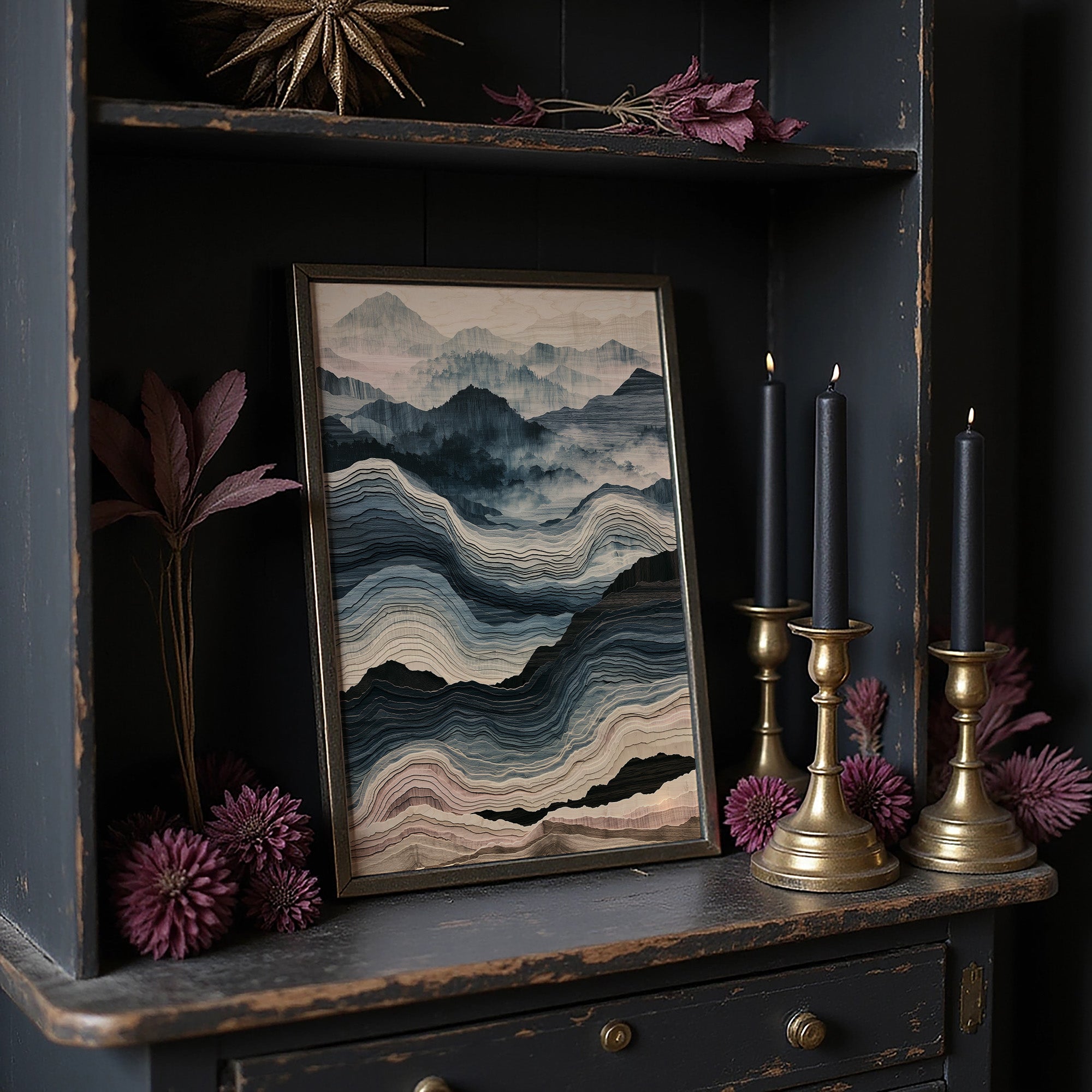 Waves of Wood in Blue and Blush