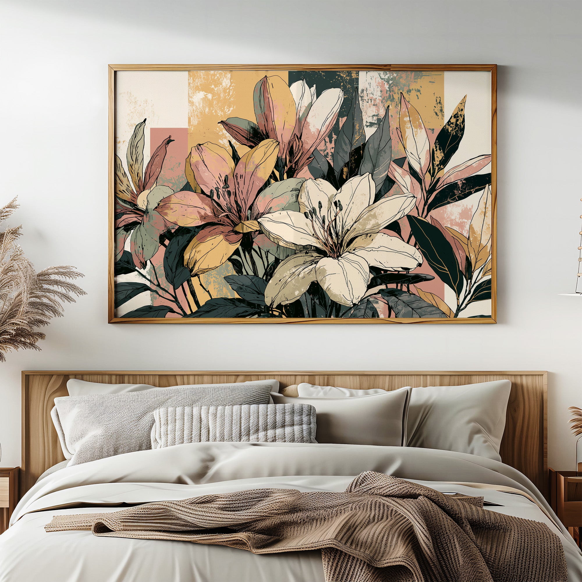 Lily Study, Color Block Botanical