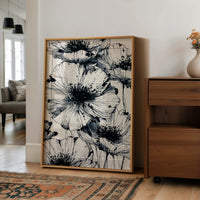 Poppies in Ink Splatter