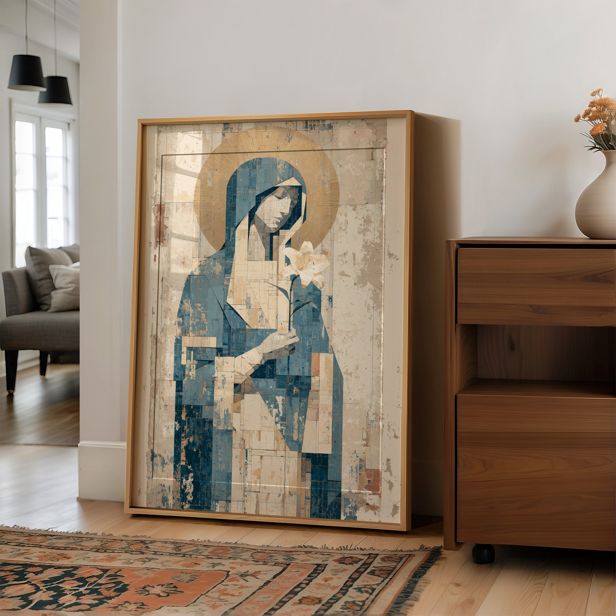 Seated Icon with Lily