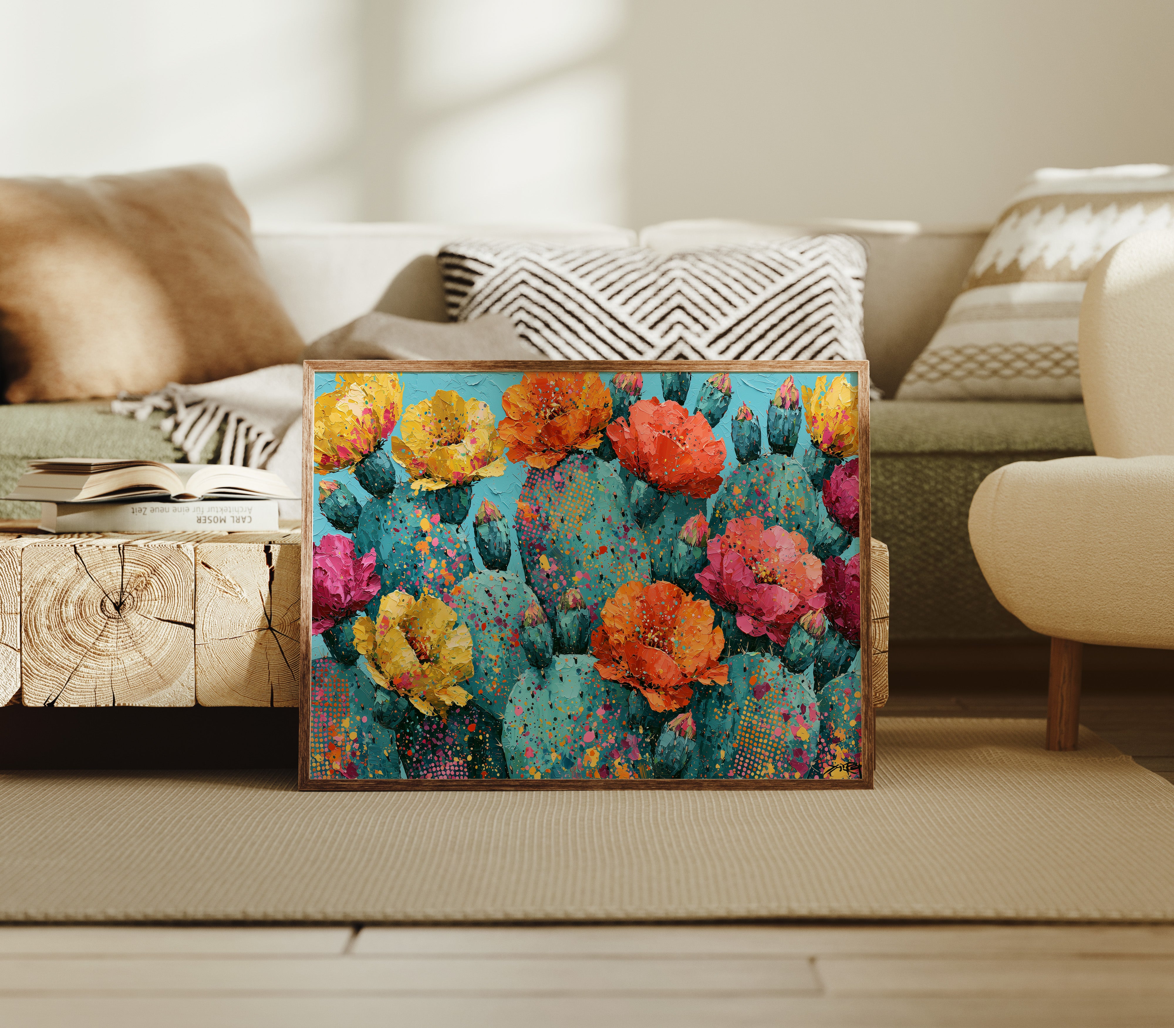 Cactus Bloom, Speckled Turquoise