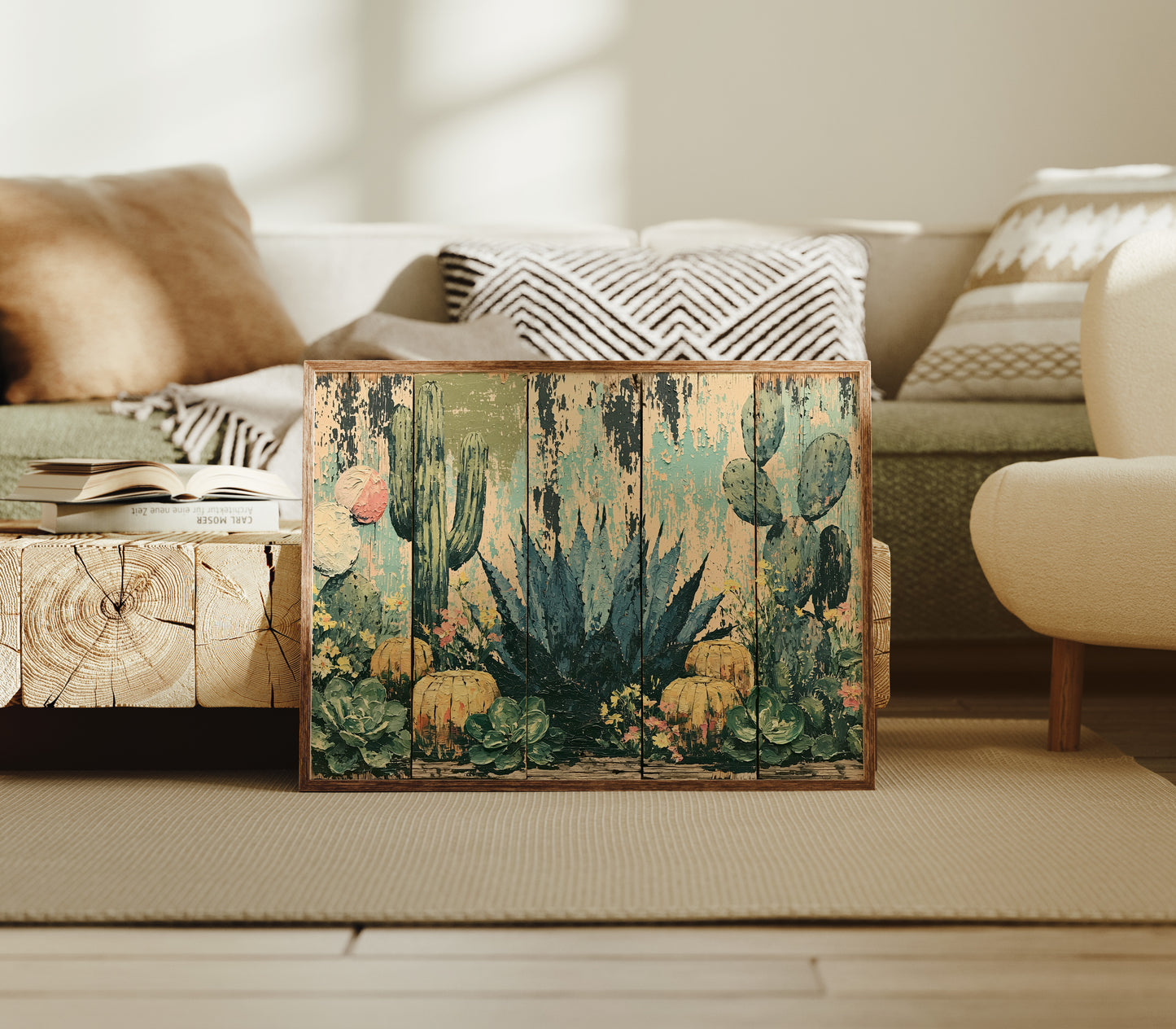 Rustic Cactus Garden Panels