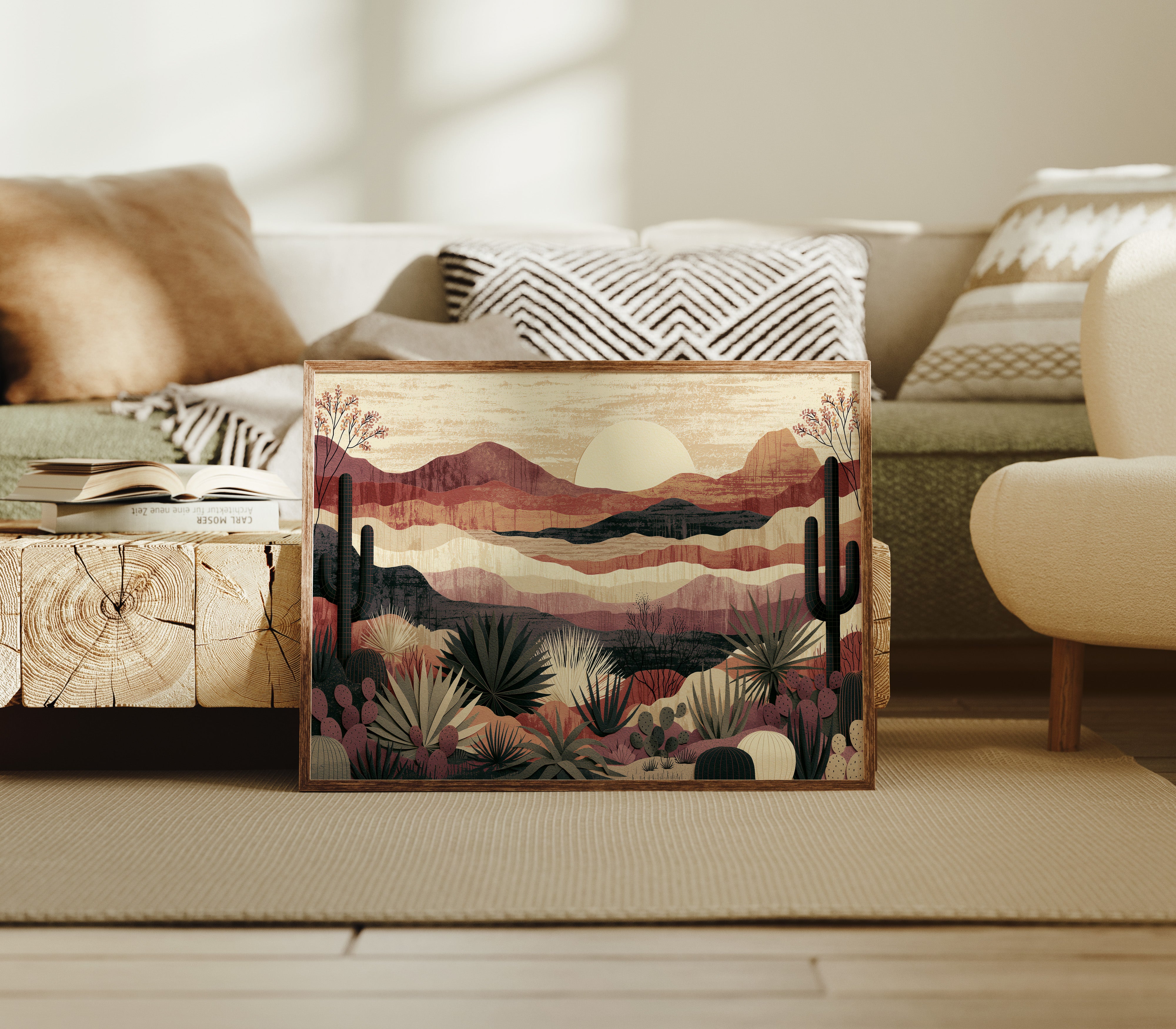 Layered Dusk Over the Desert Garden