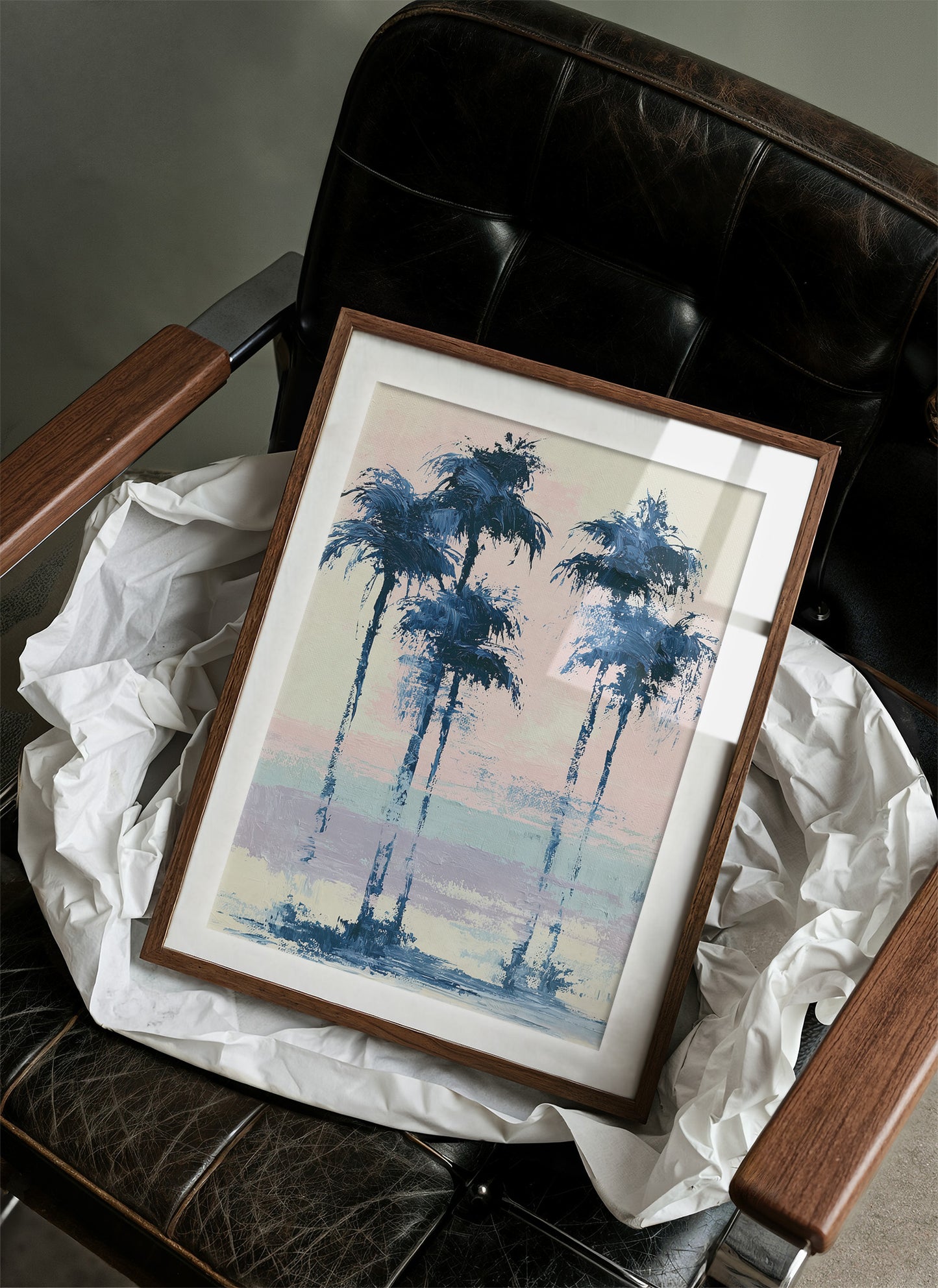 Navy Palms, Cotton Candy Sky