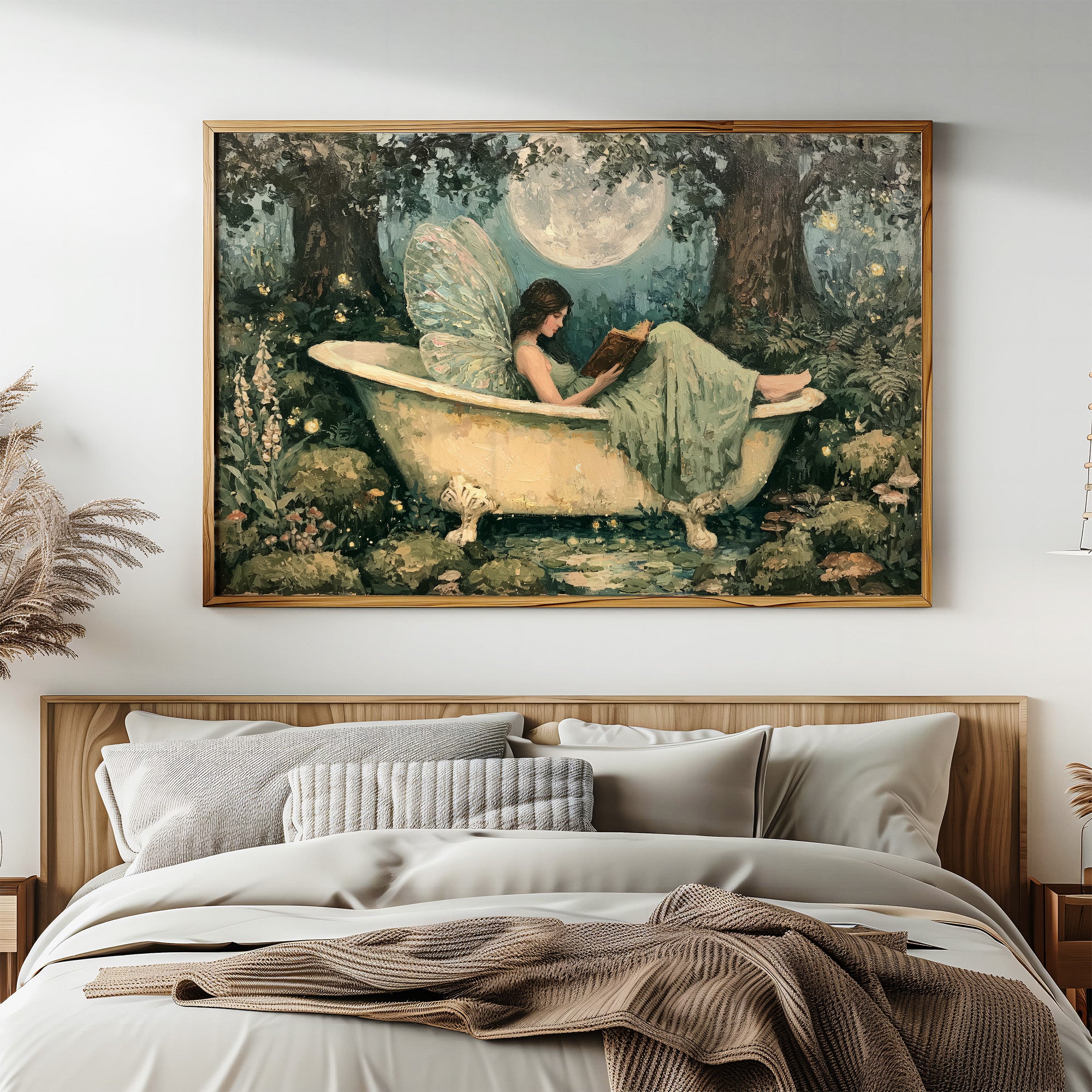 Clawfoot Tub Under a Forest Moon