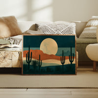 Full Moonrise Over Cactus Ridge