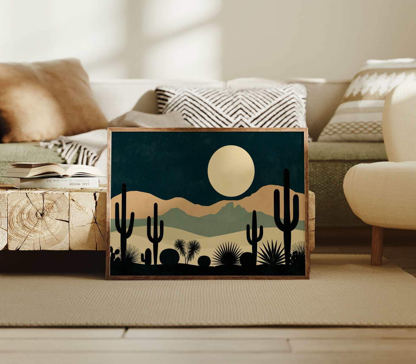 Cactus Garden Beneath the Moon