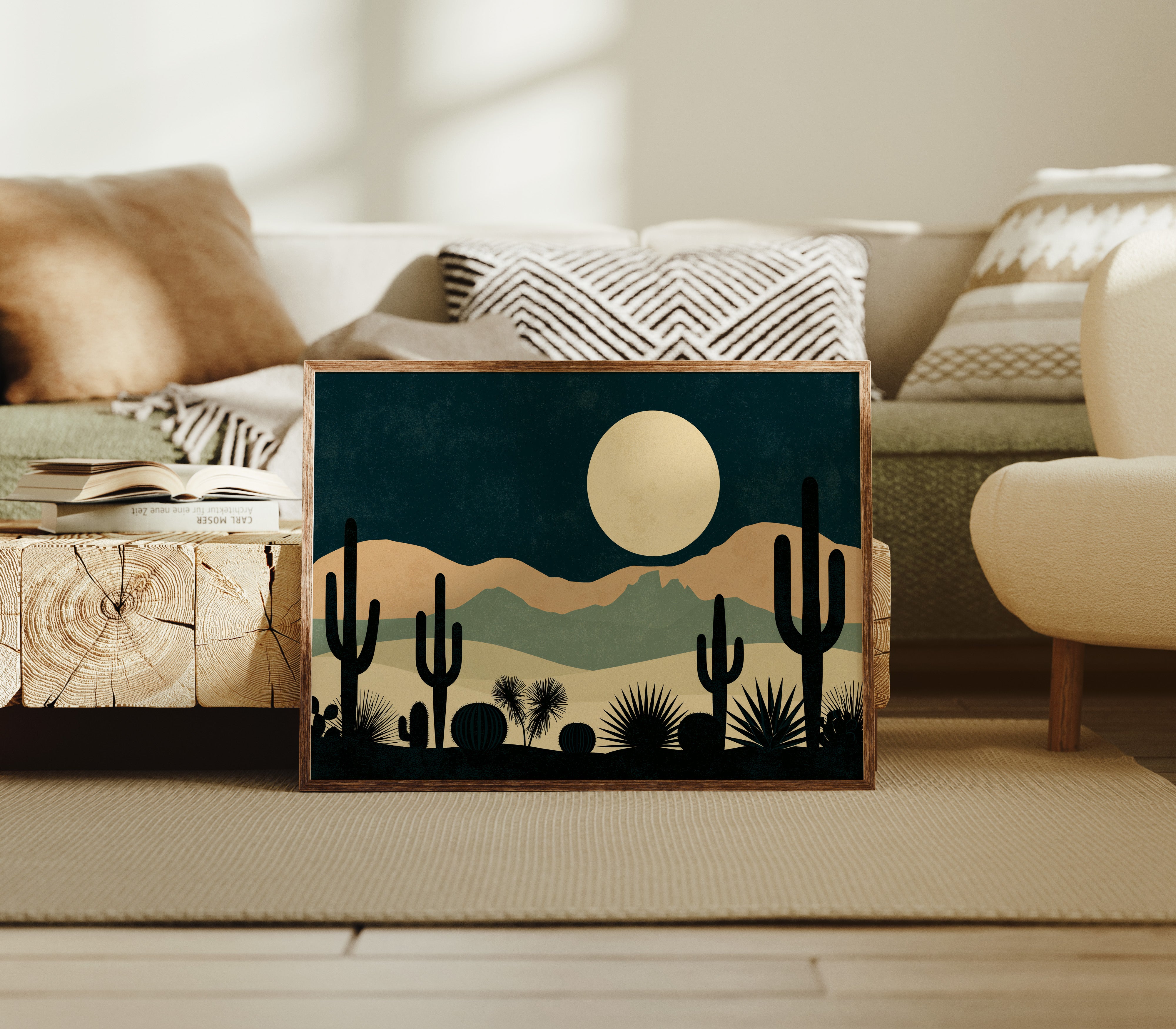 Cactus Garden Beneath the Moon