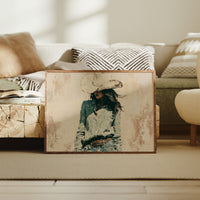 Belt Buckle, White Hat Portrait