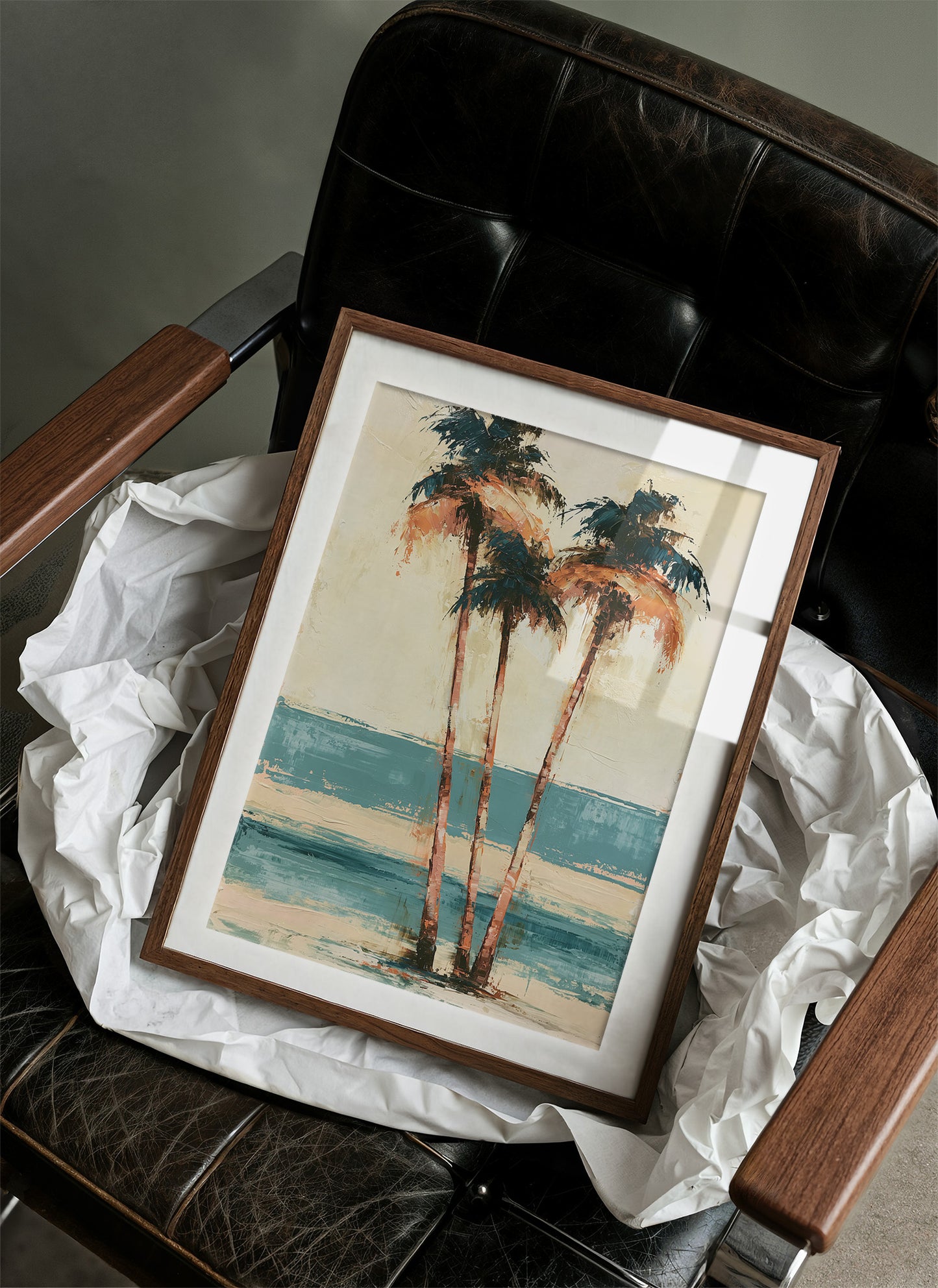 Palms Painted in Palette Knife Gold