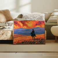 Cowboy Beneath the Crimson Sky