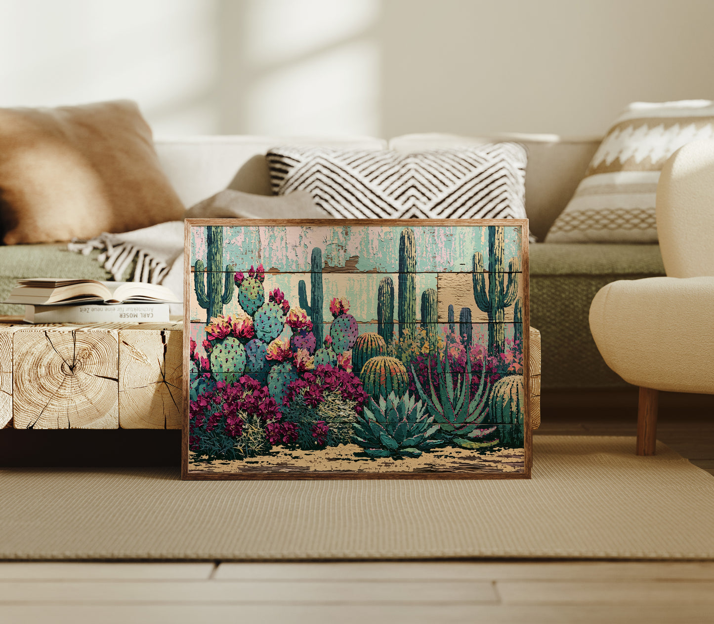 Blooming Prickly Pear Panels