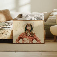 Confident Gaze, Coral Western Shirt