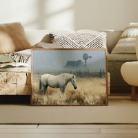 White Mare at the Windmill Farm