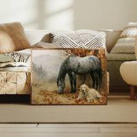 Grey Mare and Golden Retriever, Autumn