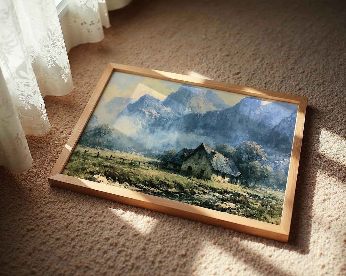 Valley Cottage With Distant Hamlet