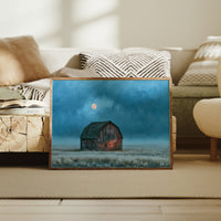 Frost Field Barn at Moonrise