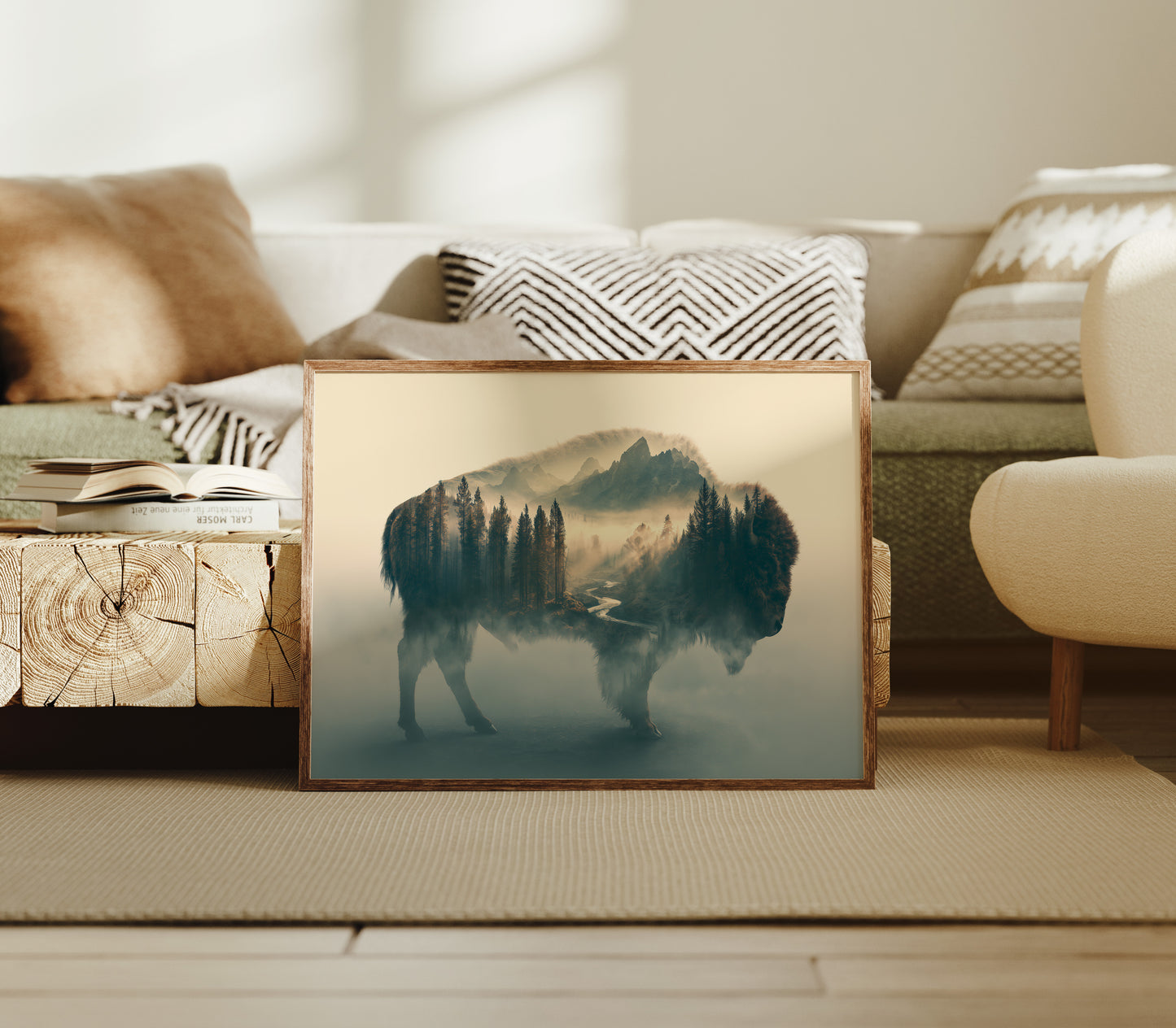 Bison Holding a Mountain Range