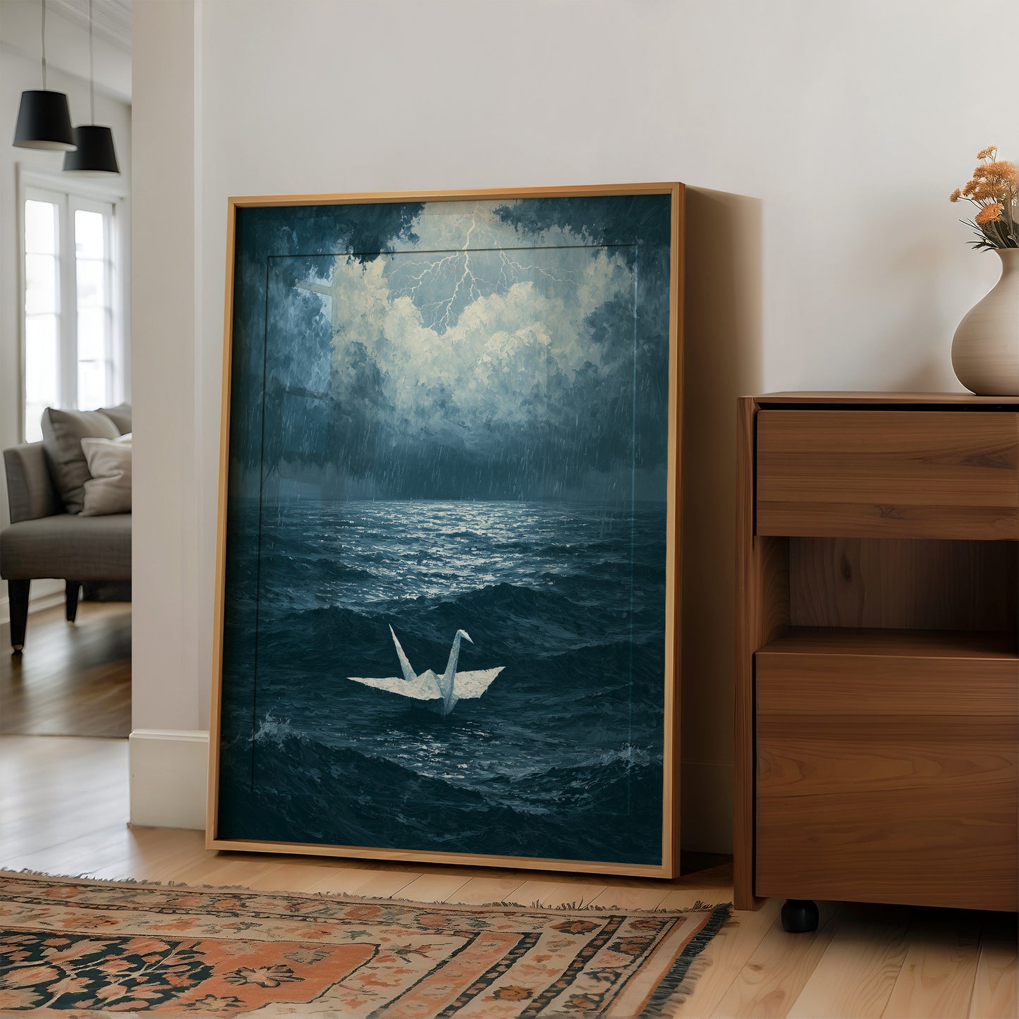Crane Adrift in Silence