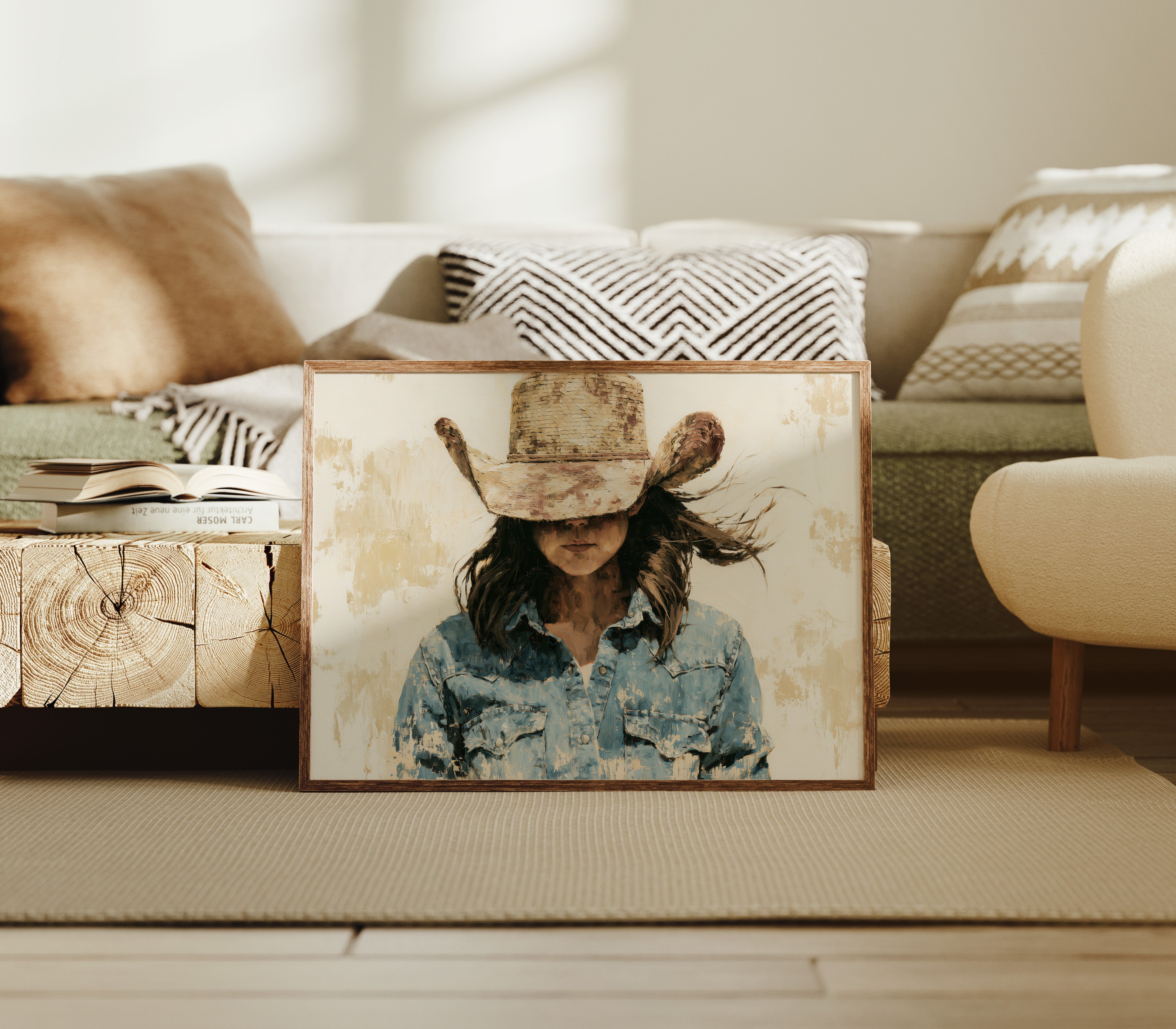 Cowgirl Beneath a Straw Hat