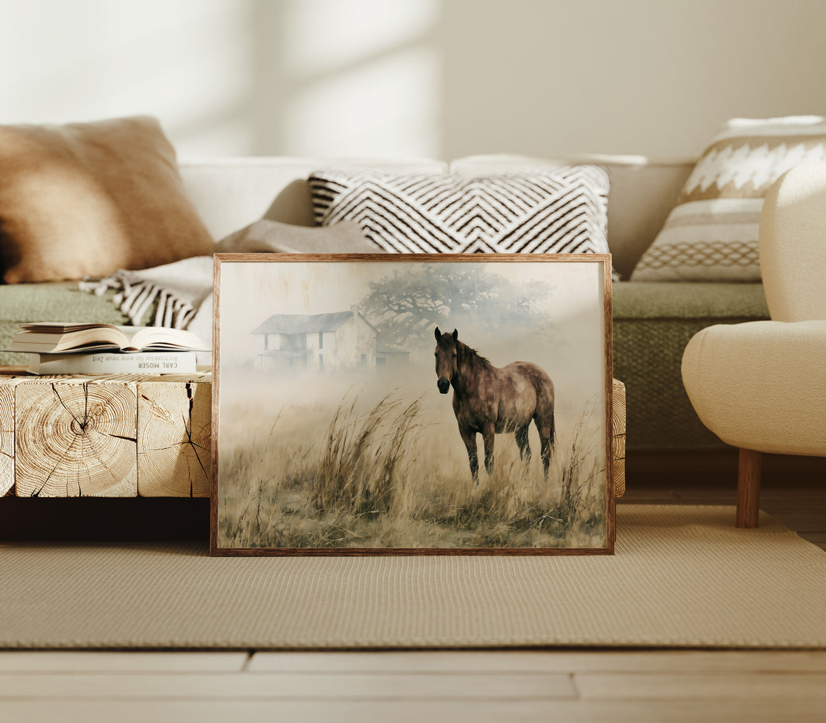 Horse and the Old Homestead
