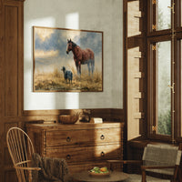 Bay Horse and Aussie Shepherd