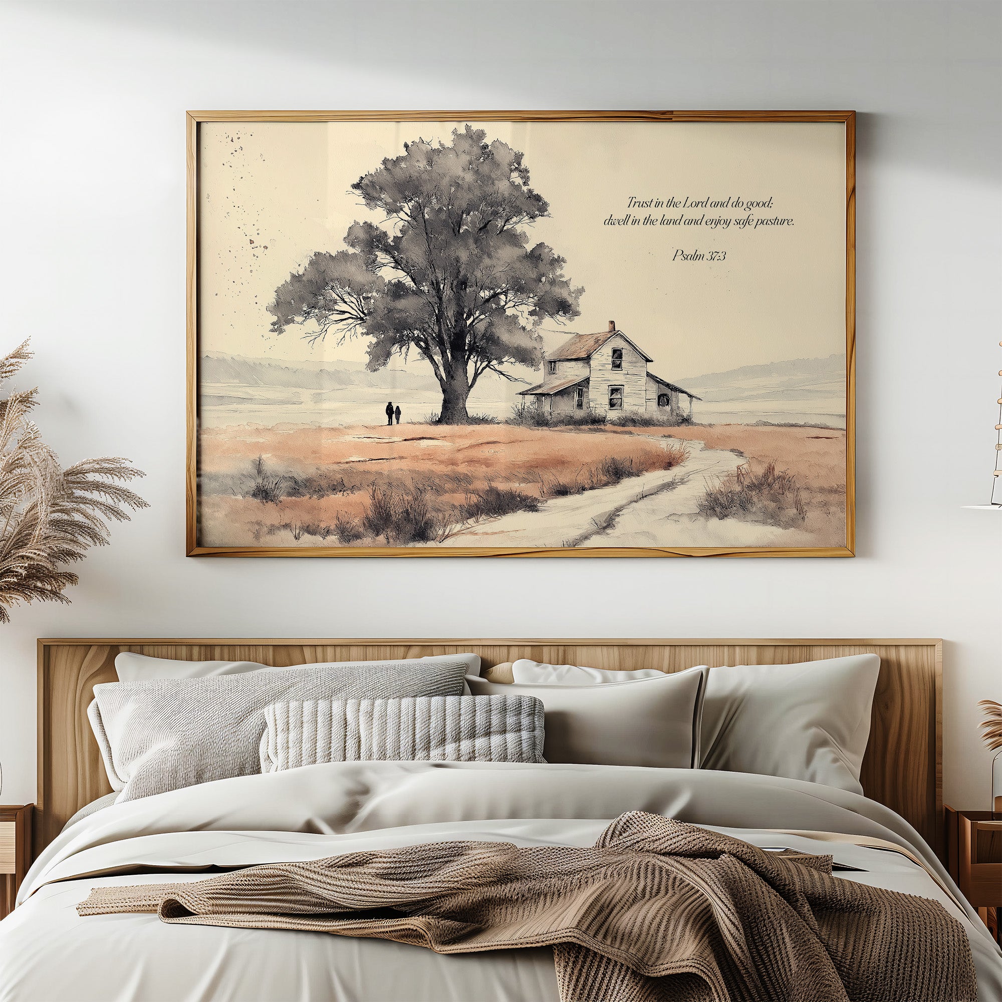 Psalm 37:3 Farmhouse Scripture Art