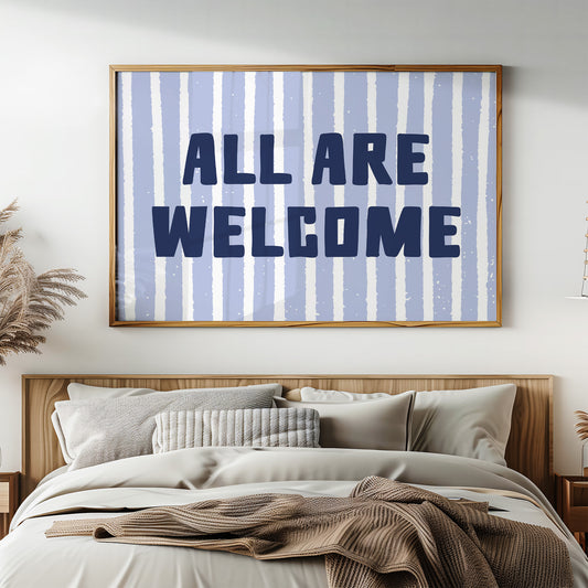 All Are Welcome Striped Print
