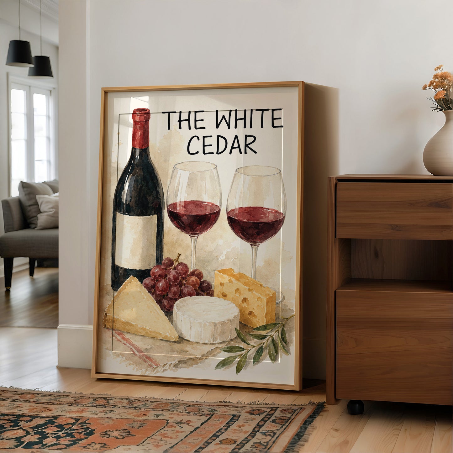 Wine & Cheese, Watercolor