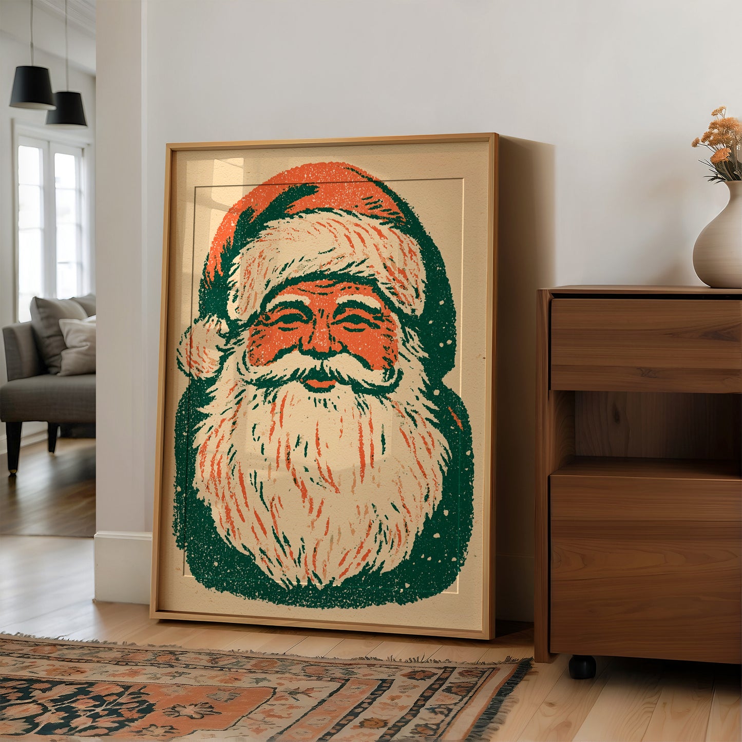 Retro Riso Santa Face