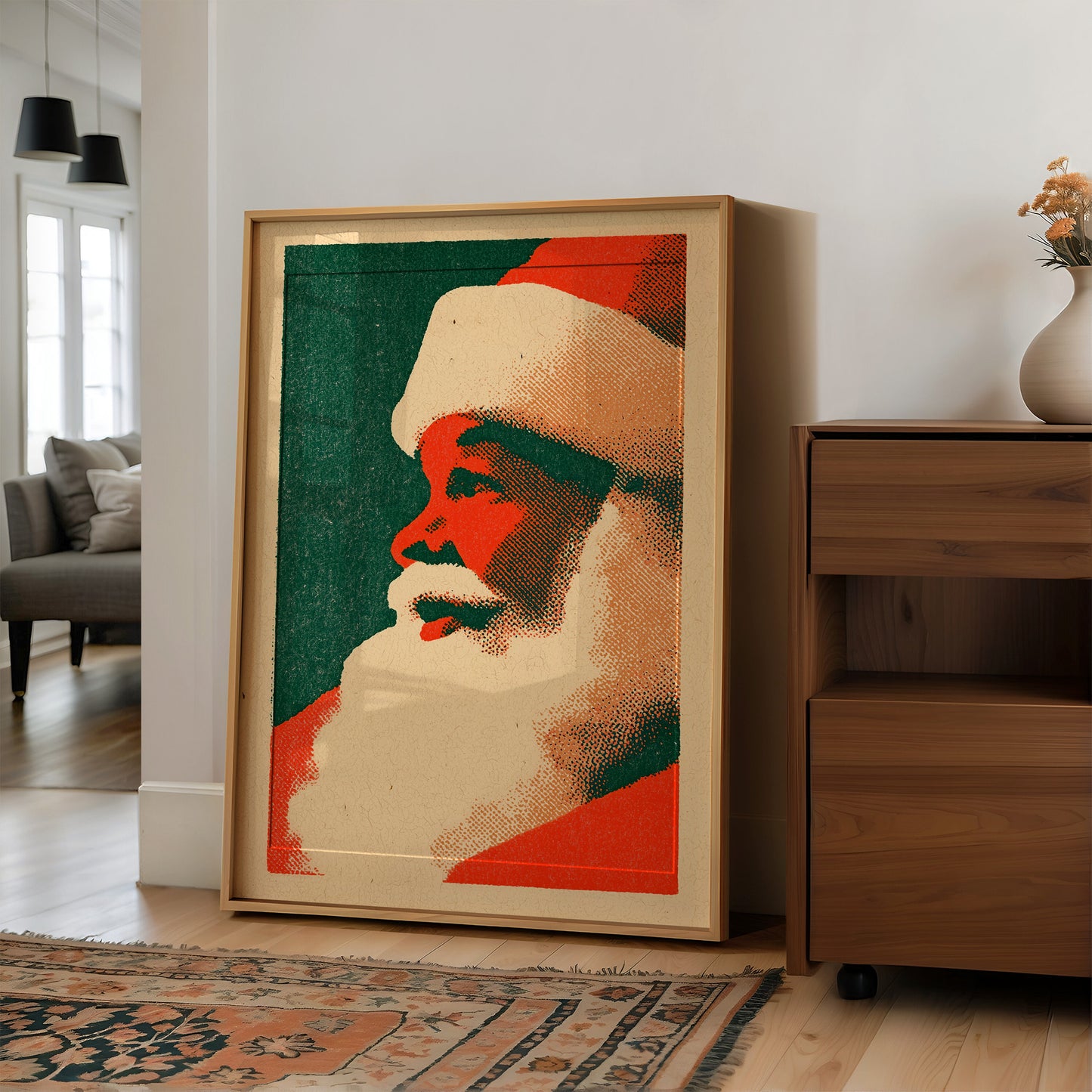 Santa in Profile, Halftone