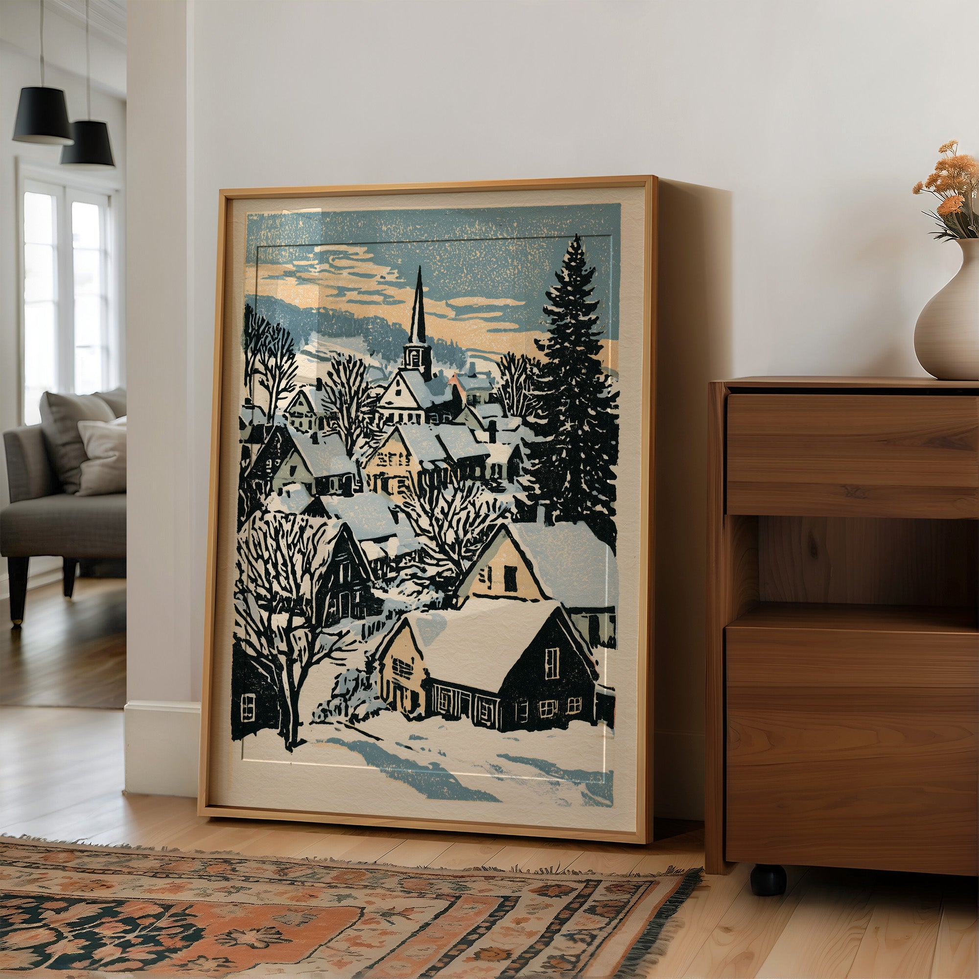 Snowbound Village Dusk