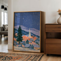 Starlit Village Below
