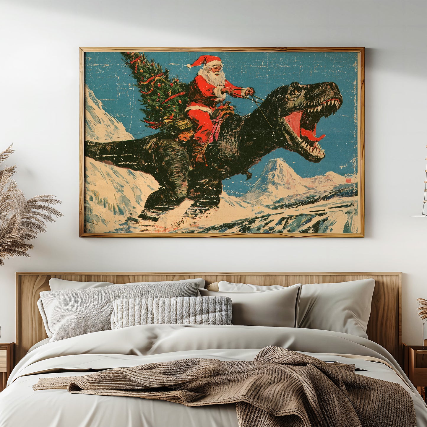 Santa Rides a T-Rex