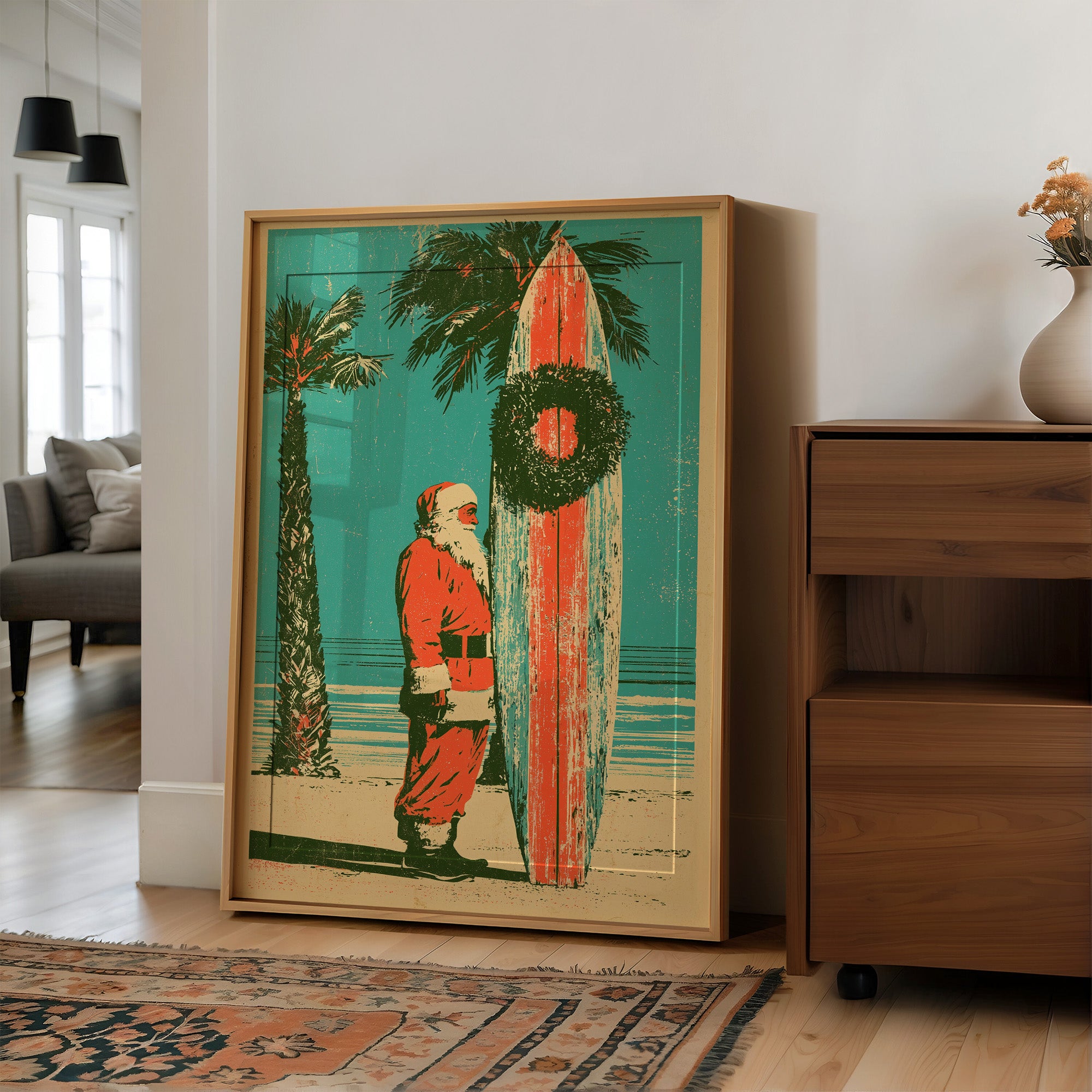 Surfboard Santa, Coastal Christmas