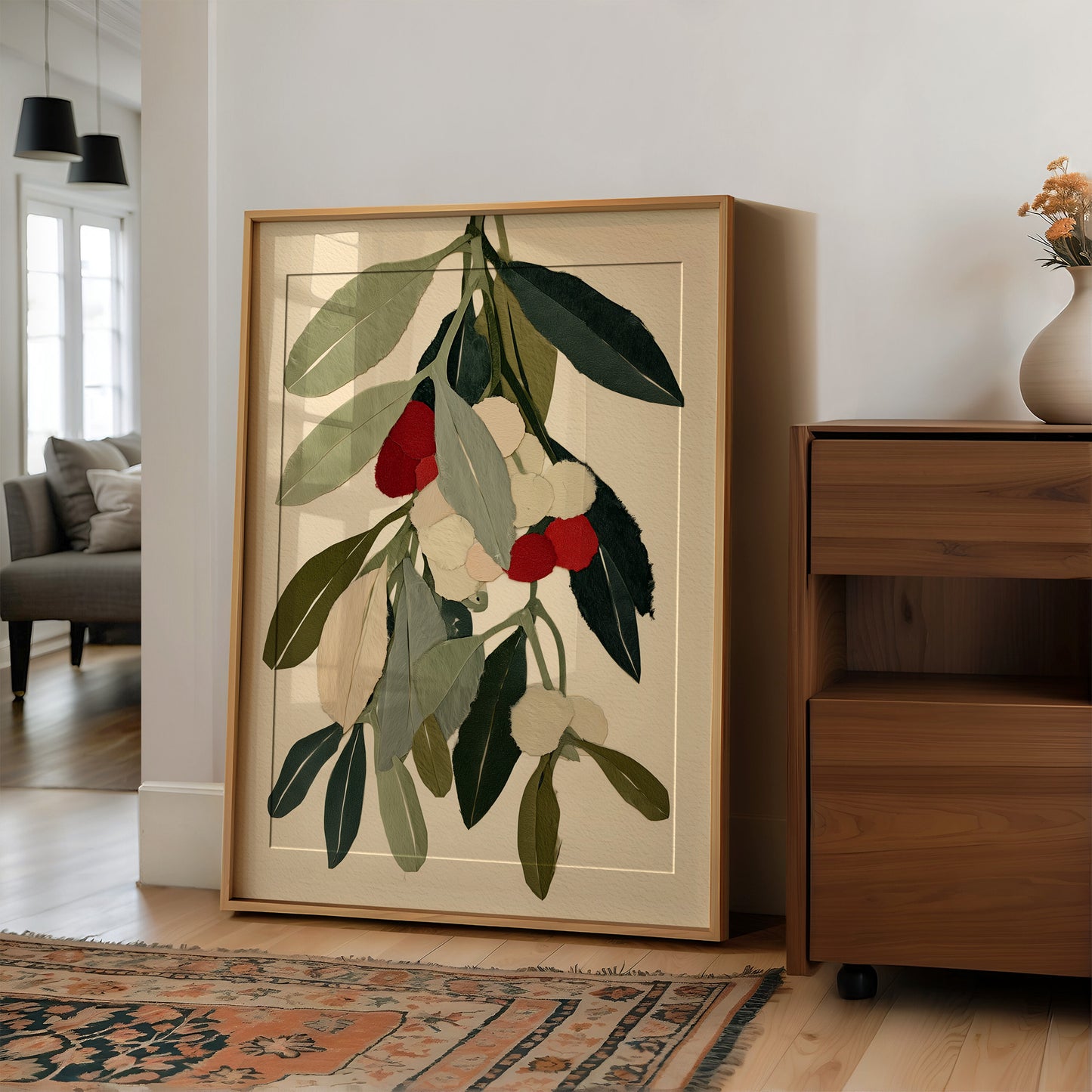 Cream, Crimson, and Leaf