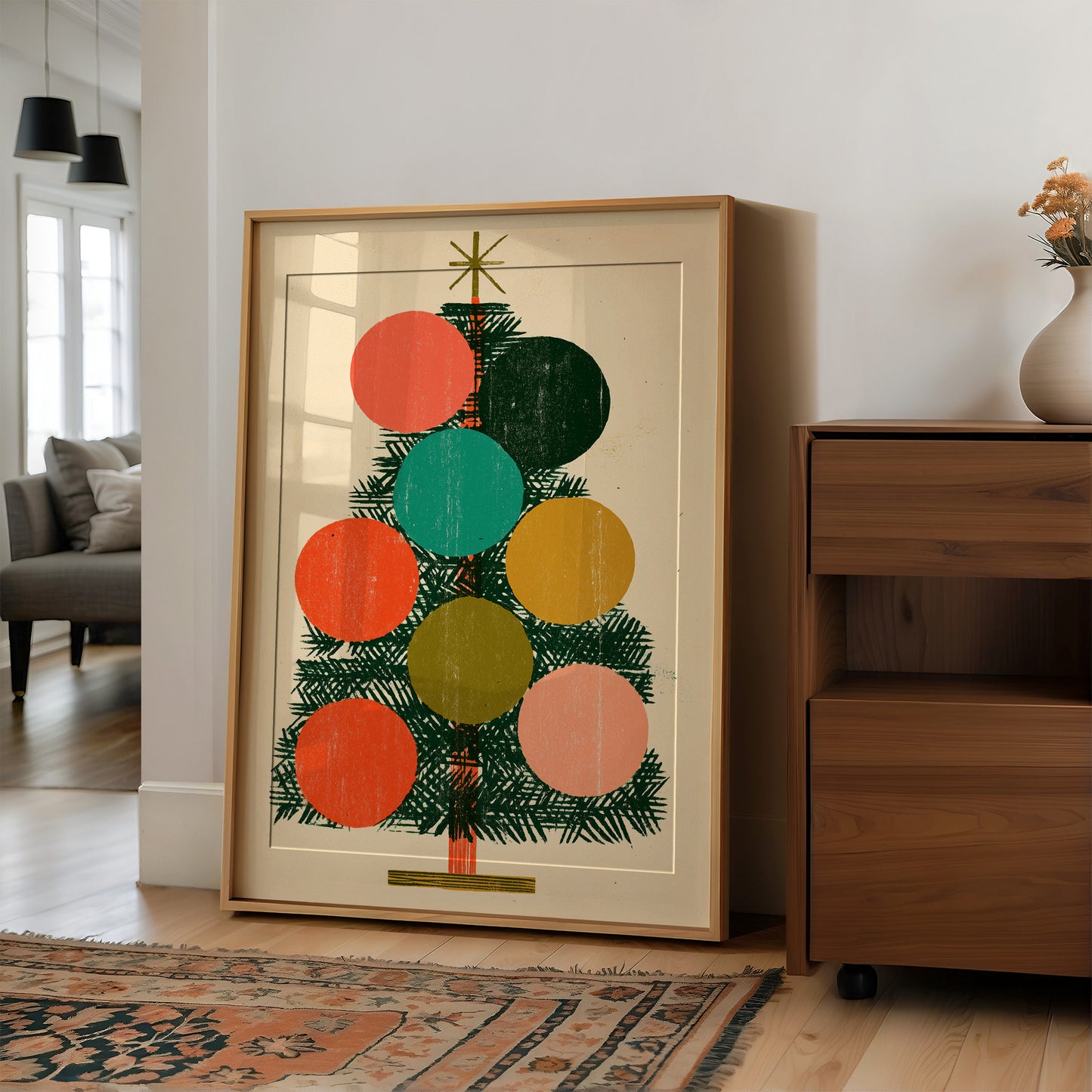 Block Print Tree, Star on Top