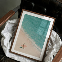 Aerial Surfer Turquoise Shoreline