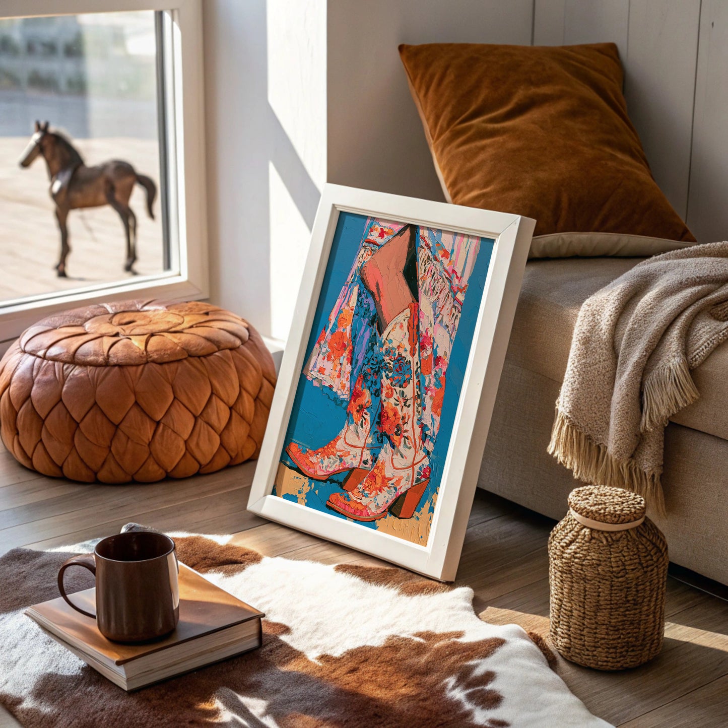 Floral Cowboy Boots Impasto Study