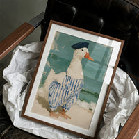 Beret Duck Strolling Beach