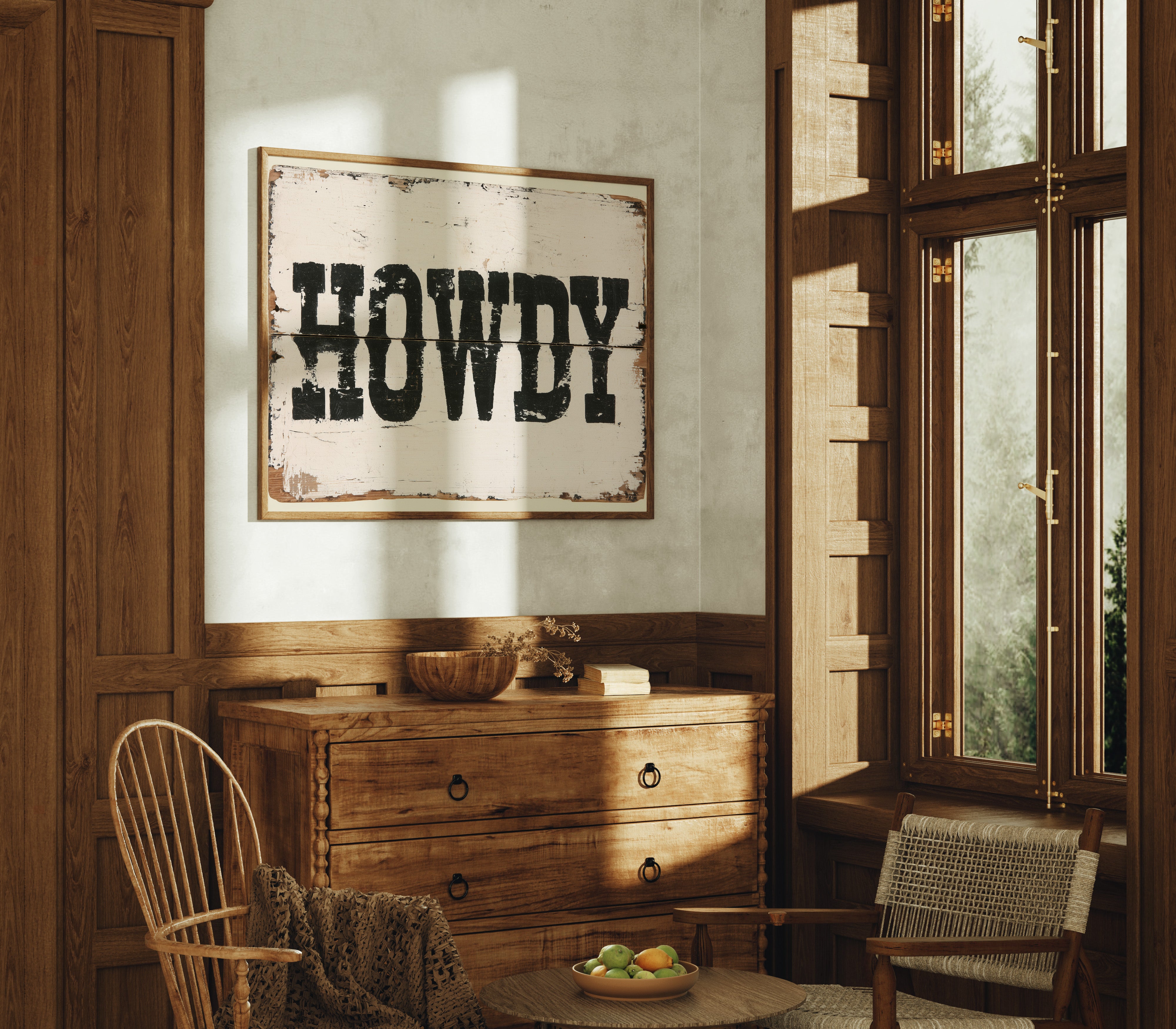 Howdy, Weathered Sign