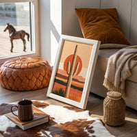 Illustrated Saguaro Layered Sunset