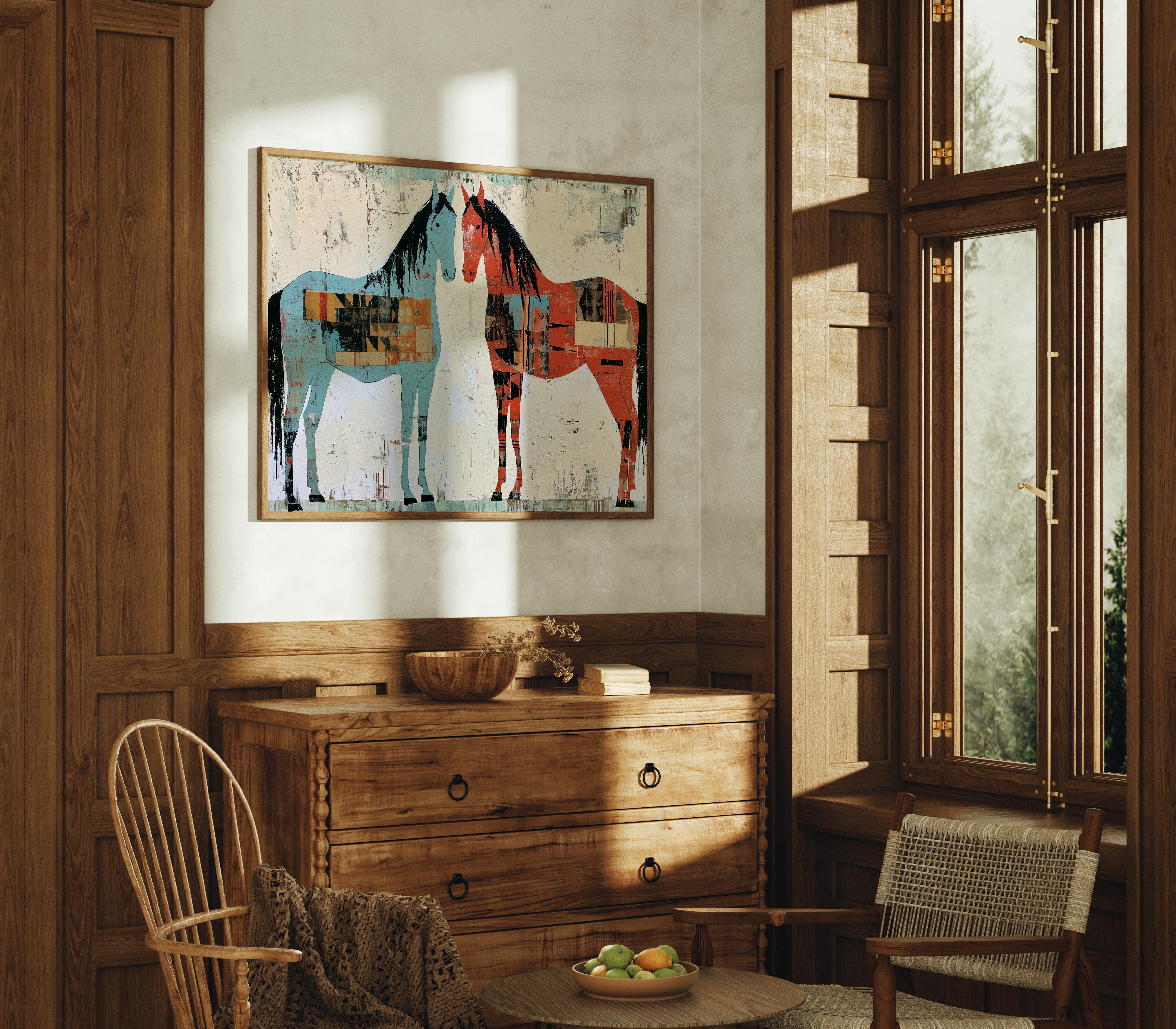 Two Horses, Painted Sides