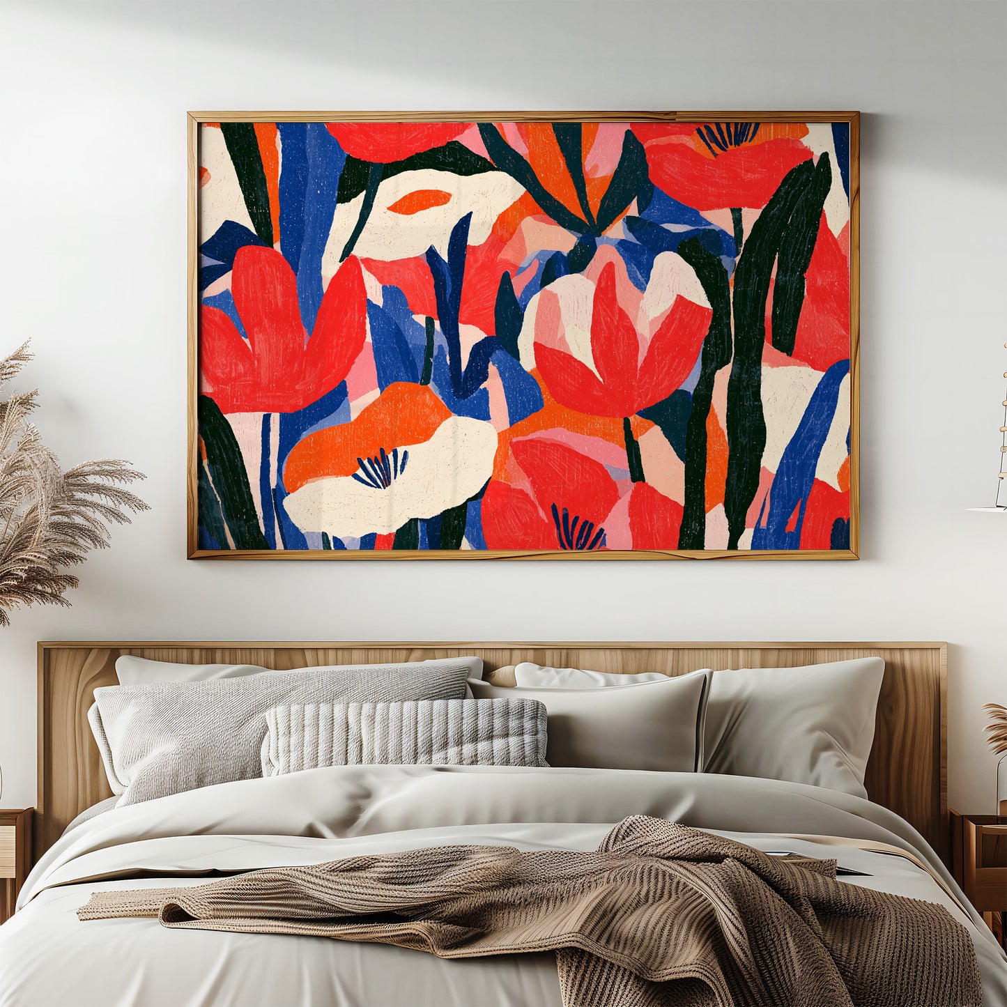 Cobalt and Crimson Bloom